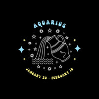 Zodiac Cushion Cover - Aquarius Design